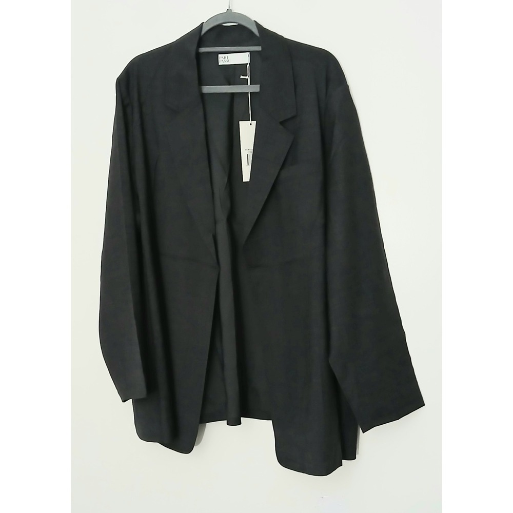 Pari Passu Wool Debi Open Blazer Women's Size 20 Charcoal Gray Luxury NWT